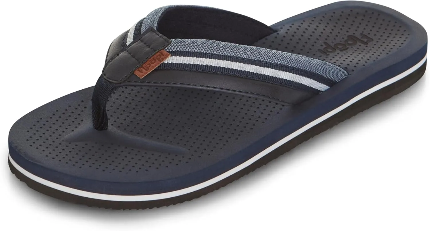 Floopi Flip Flops for Men Premium Canvas Men Beach Sandals With Dotted Texture Footbed Comfort Fit Sandals with Indoor & Outdoor Anti Skid Soles