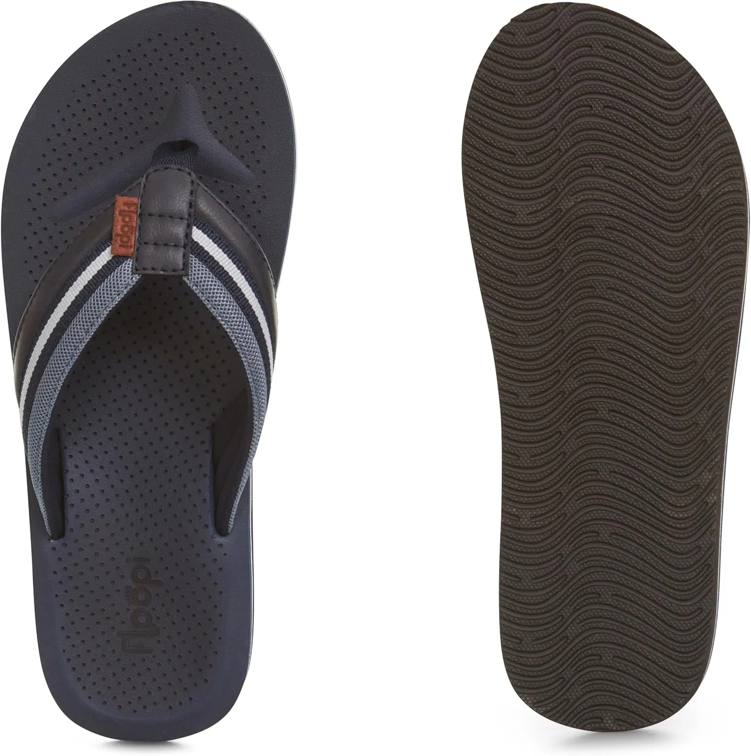 Floopi Flip Flops for Men Premium Canvas Men Beach Sandals With Dotted Texture Footbed Comfort Fit Sandals with Indoor & Outdoor Anti Skid Soles