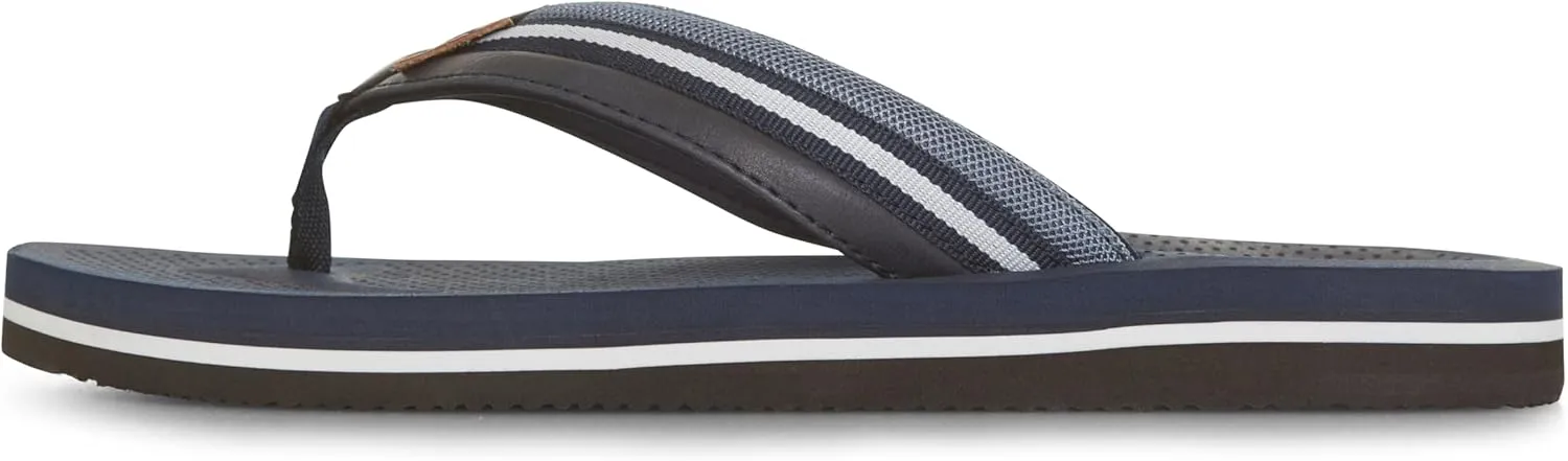 Floopi Flip Flops for Men Premium Canvas Men Beach Sandals With Dotted Texture Footbed Comfort Fit Sandals with Indoor & Outdoor Anti Skid Soles