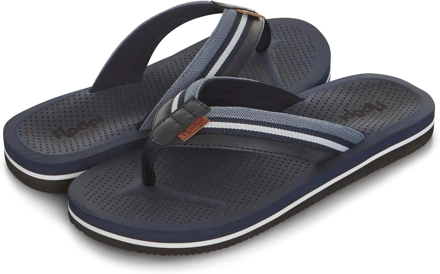 Floopi Flip Flops for Men Premium Canvas Men Beach Sandals With Dotted Texture Footbed Comfort Fit Sandals with Indoor & Outdoor Anti Skid Soles
