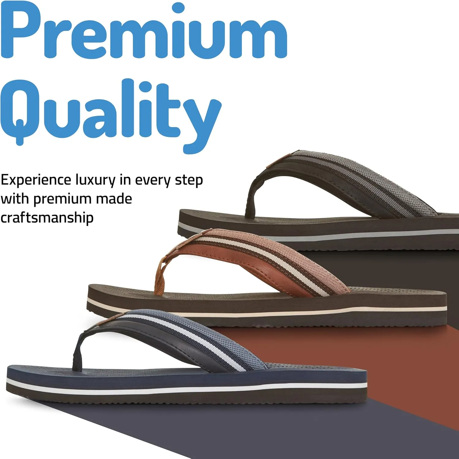Floopi Flip Flops for Men Premium Canvas Men Beach Sandals With Dotted Texture Footbed Comfort Fit Sandals with Indoor & Outdoor Anti Skid Soles