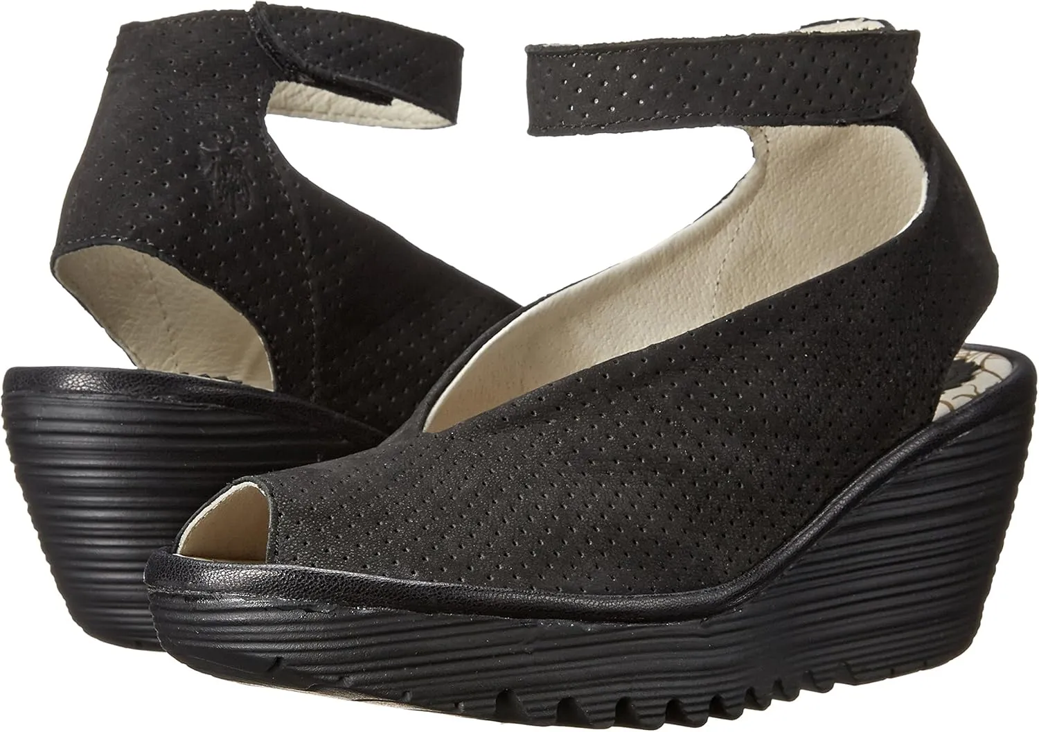 FLY London Women's Yala Perforated Wedge Sandal