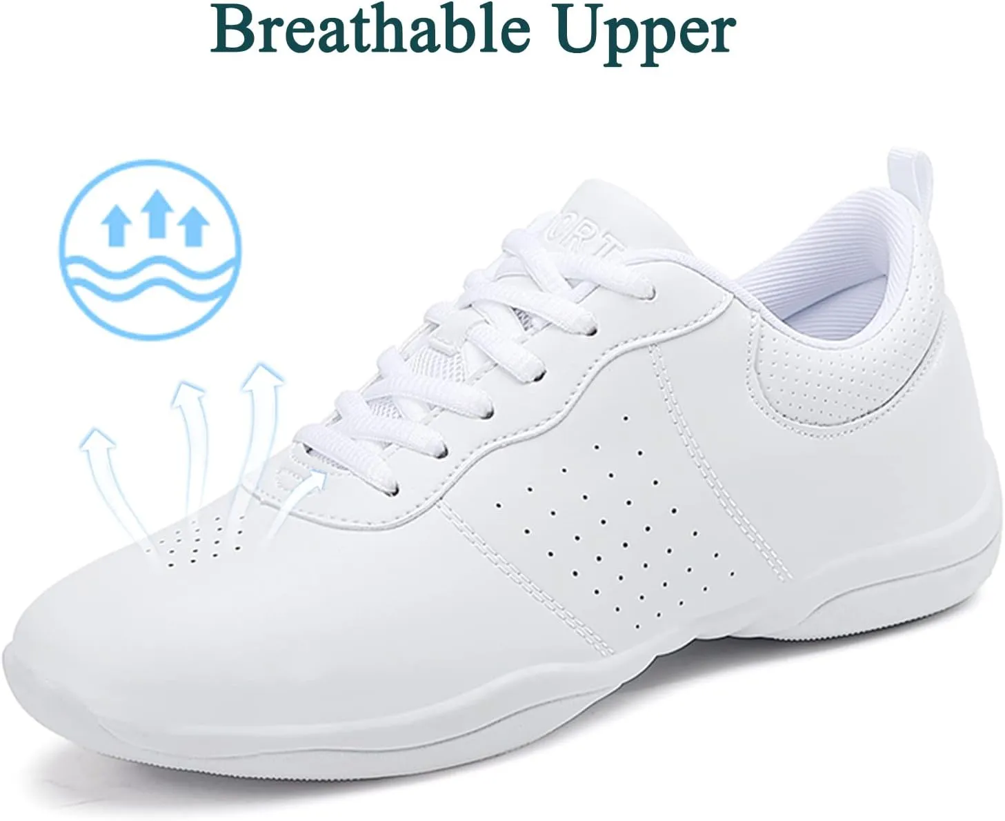 FOFOWHAT Girls White Cheer Shoes Youth Cheerleading Dance Sneaker Training Competition for Women Girls' Cheerleading Shoes