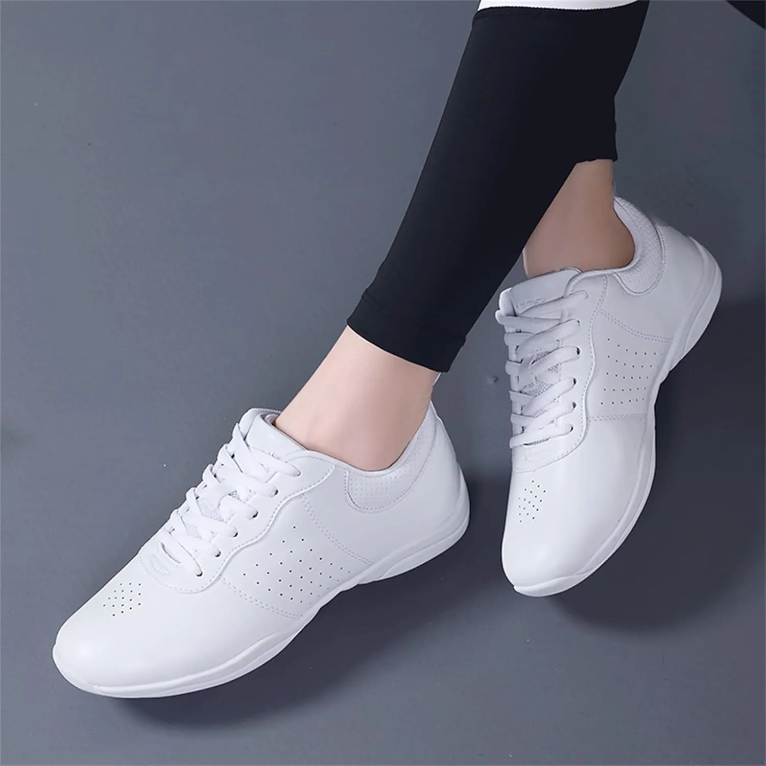 FOFOWHAT Girls White Cheer Shoes Youth Cheerleading Dance Sneaker Training Competition for Women Girls' Cheerleading Shoes