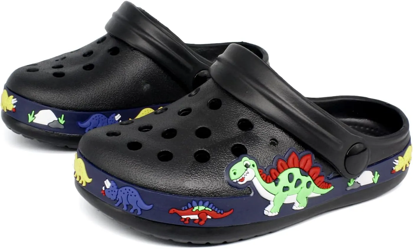 FolHaoth Little Kids Clogs Cute Cartoon Boys Girls Garden Clogs Toddlers Non-Slip Breathable Slides Sandals Children Lightweight Slip-on Beach Pool Shower Slippers