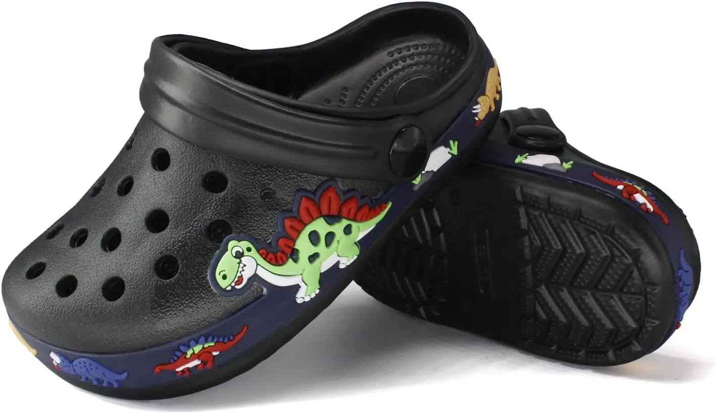 FolHaoth Little Kids Clogs Cute Cartoon Boys Girls Garden Clogs Toddlers Non-Slip Breathable Slides Sandals Children Lightweight Slip-on Beach Pool Shower Slippers