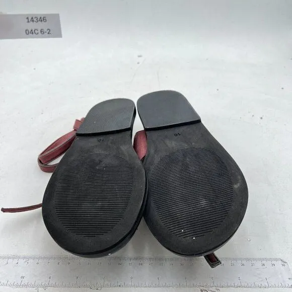 FOWT Wine Split Round Toe Sandals Lace up Strappy Soft Flip Flop Casual Shoes