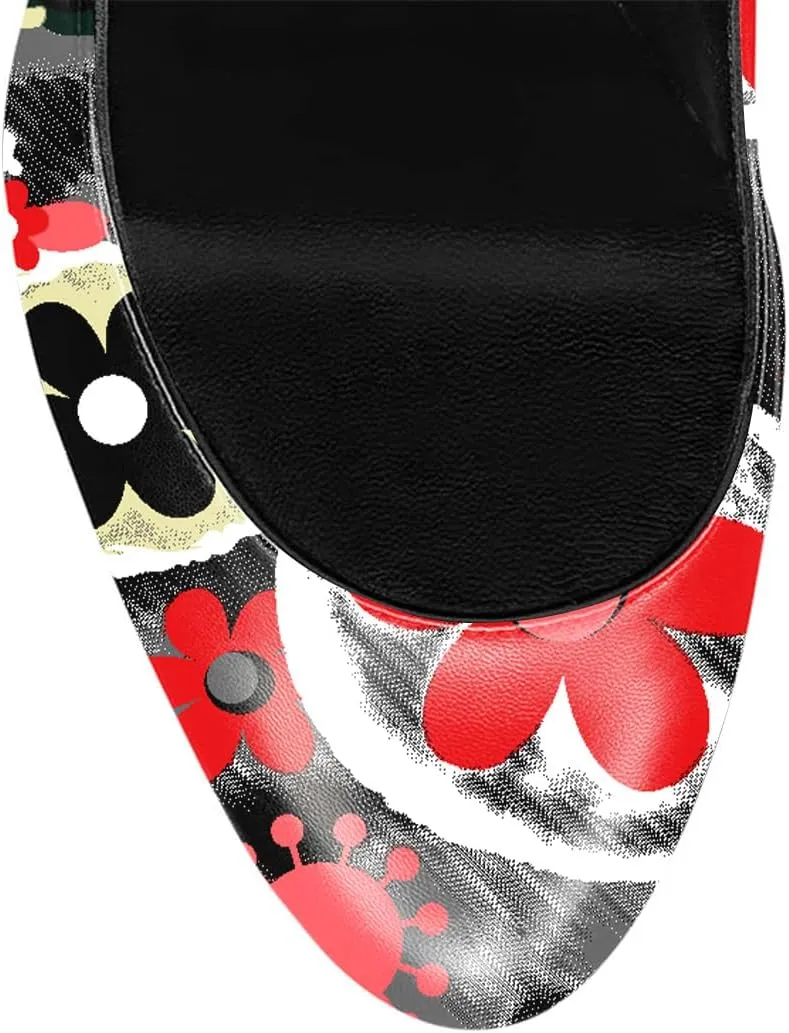 FOWT Women Chic Round Toe Platform Pumps Sexy 6 Inch Stiletto High Heels Dress Prom Wedding Slip On Shoes Size 4-15 US