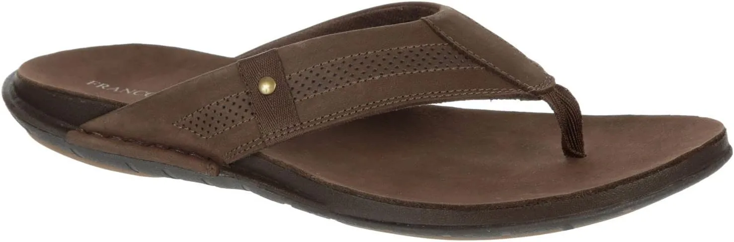 Franco Fortini Newport - Men's Leather Flip Flop Thong Sandals