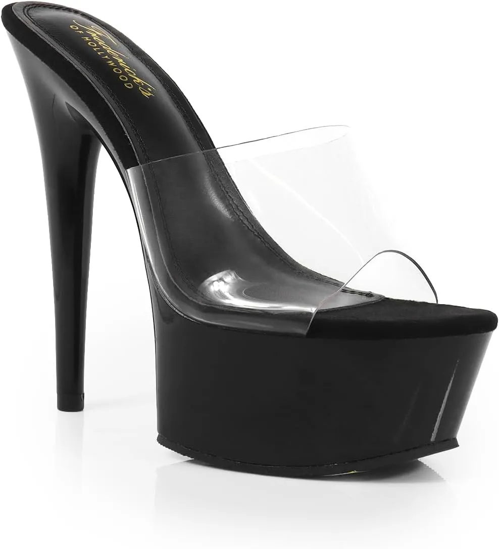 FREDERICK'S OF HOLLYWOOD Transparent Upper With High Platform Heel, FOH-CANDY