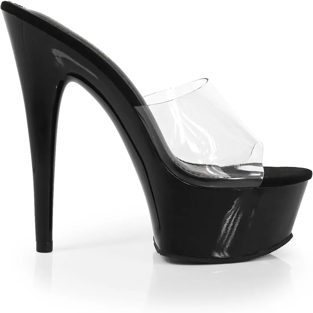 FREDERICK'S OF HOLLYWOOD Transparent Upper With High Platform Heel, FOH-CANDY