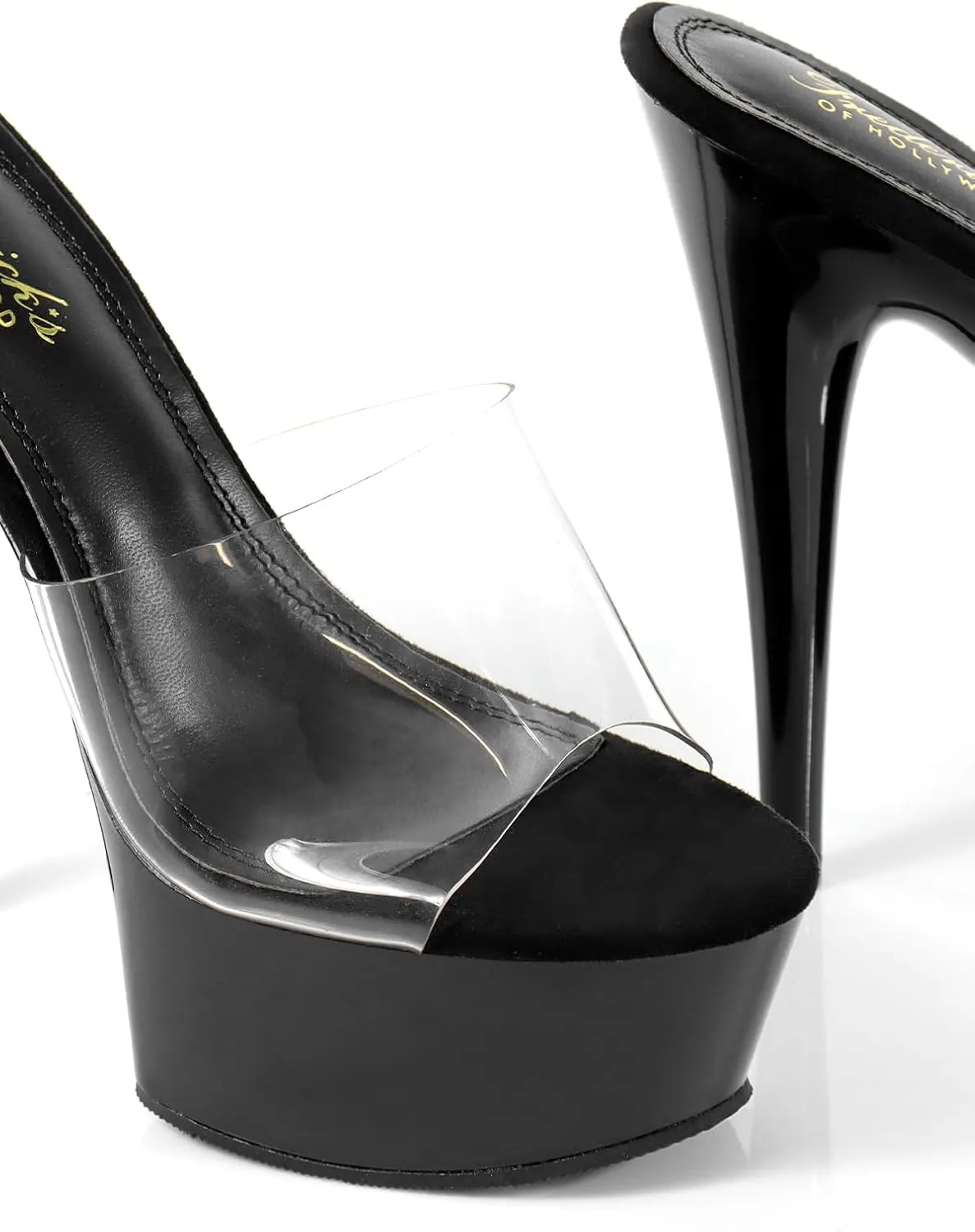 FREDERICK'S OF HOLLYWOOD Transparent Upper With High Platform Heel, FOH-CANDY