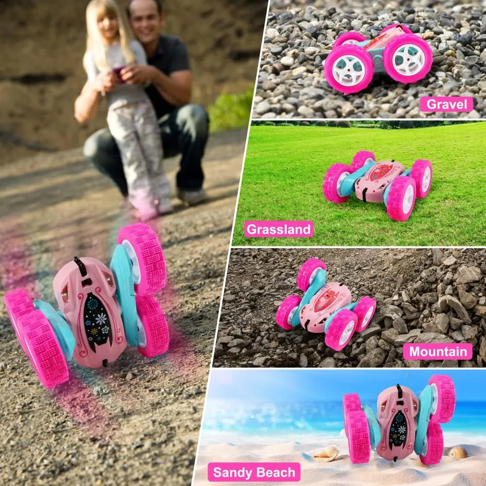 FREE TO FLY Rc Stunt Cars: Double Sided 360°Flip Rotating 4WD Race Car Toy for Outdoor & Indoor for 6 7 8 9 10 11 12 Year Old Girls Boys Birthday Gift for Kids Ages 6 