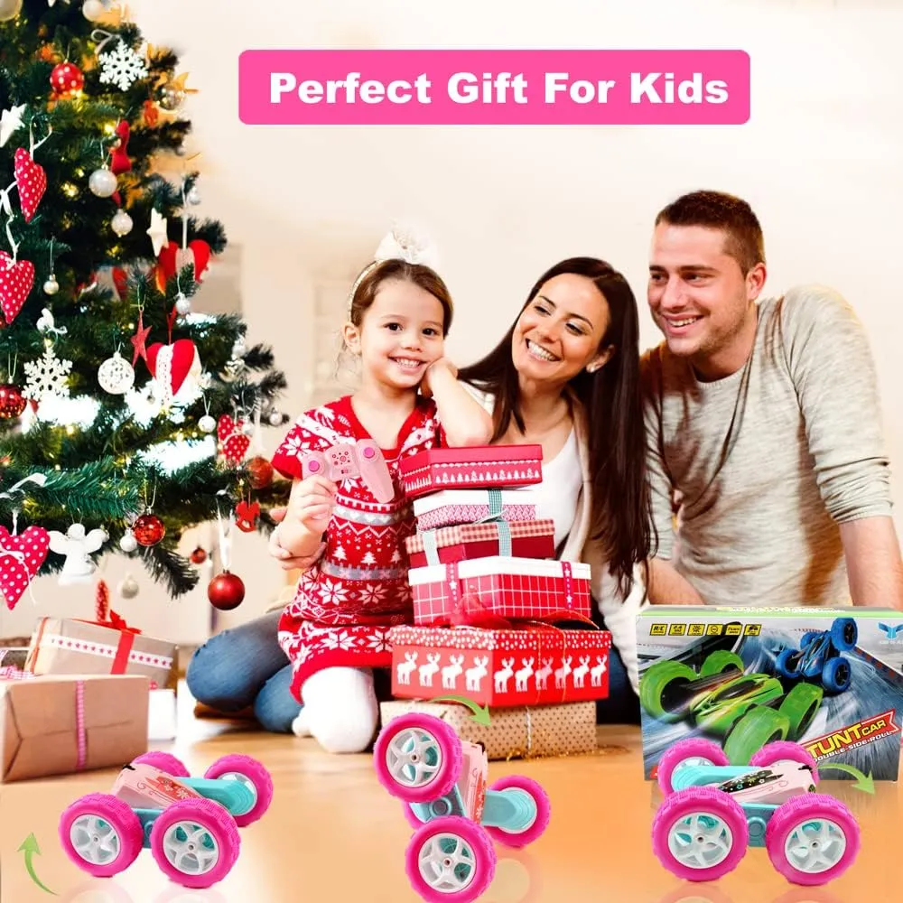 FREE TO FLY Rc Stunt Cars: Double Sided 360°Flip Rotating 4WD Race Car Toy for Outdoor & Indoor for 6 7 8 9 10 11 12 Year Old Girls Boys Birthday Gift for Kids Ages 6 