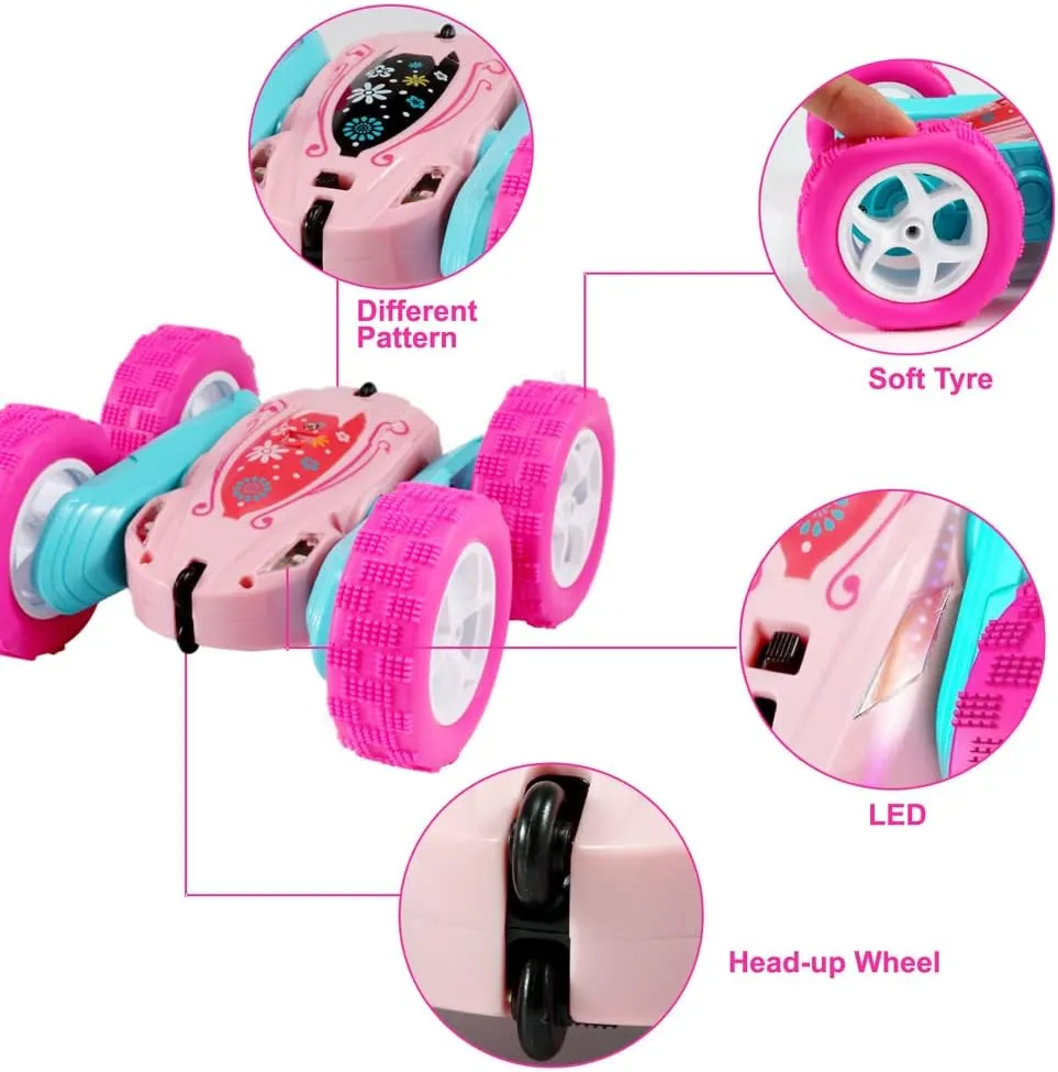 FREE TO FLY Rc Stunt Cars: Double Sided 360°Flip Rotating 4WD Race Car Toy for Outdoor & Indoor for 6 7 8 9 10 11 12 Year Old Girls Boys Birthday Gift for Kids Ages 6 