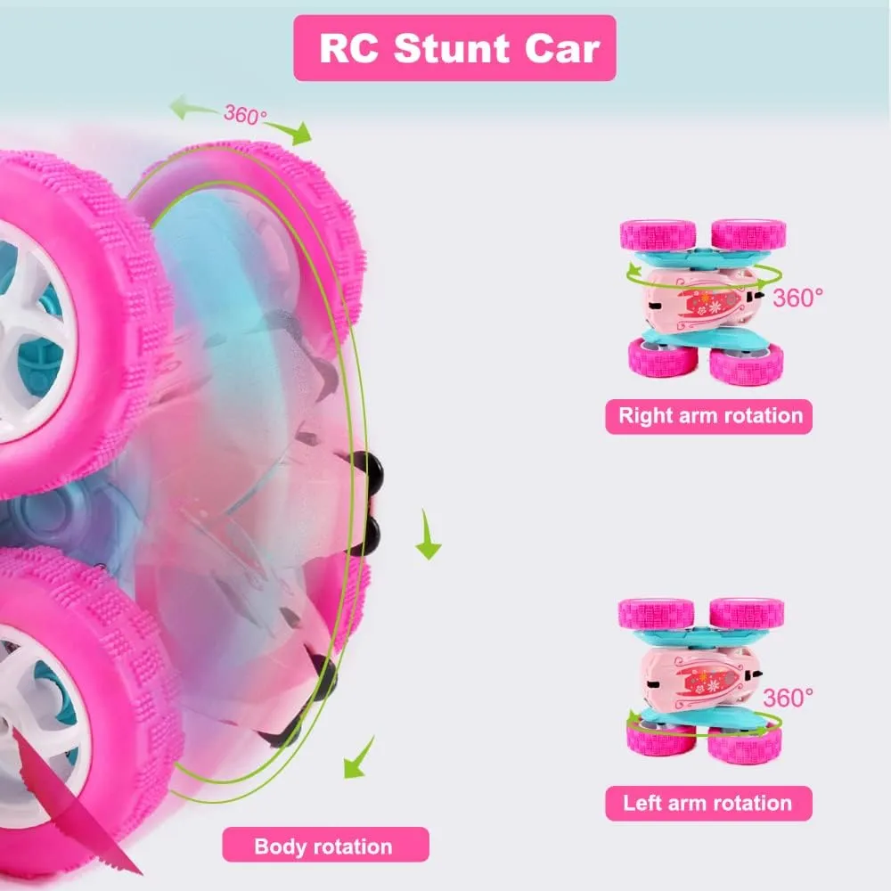 FREE TO FLY Rc Stunt Cars: Double Sided 360°Flip Rotating 4WD Race Car Toy for Outdoor & Indoor for 6 7 8 9 10 11 12 Year Old Girls Boys Birthday Gift for Kids Ages 6 