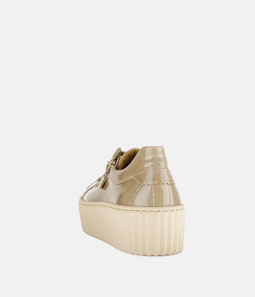 Gabor Sporty Luxe Caramel Patent Sneaker