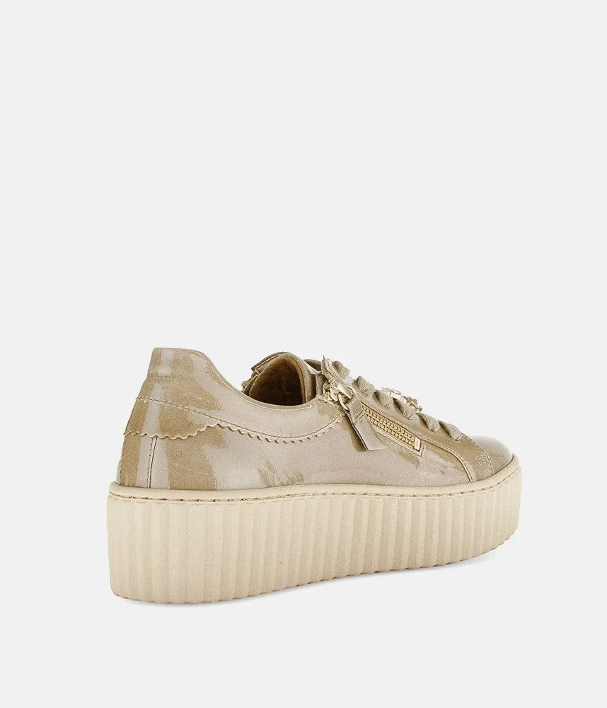 Gabor Sporty Luxe Caramel Patent Sneaker