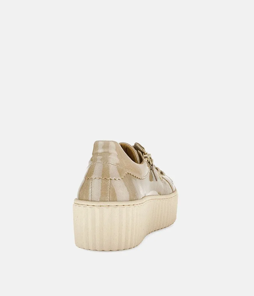 Gabor Sporty Luxe Caramel Patent Sneaker