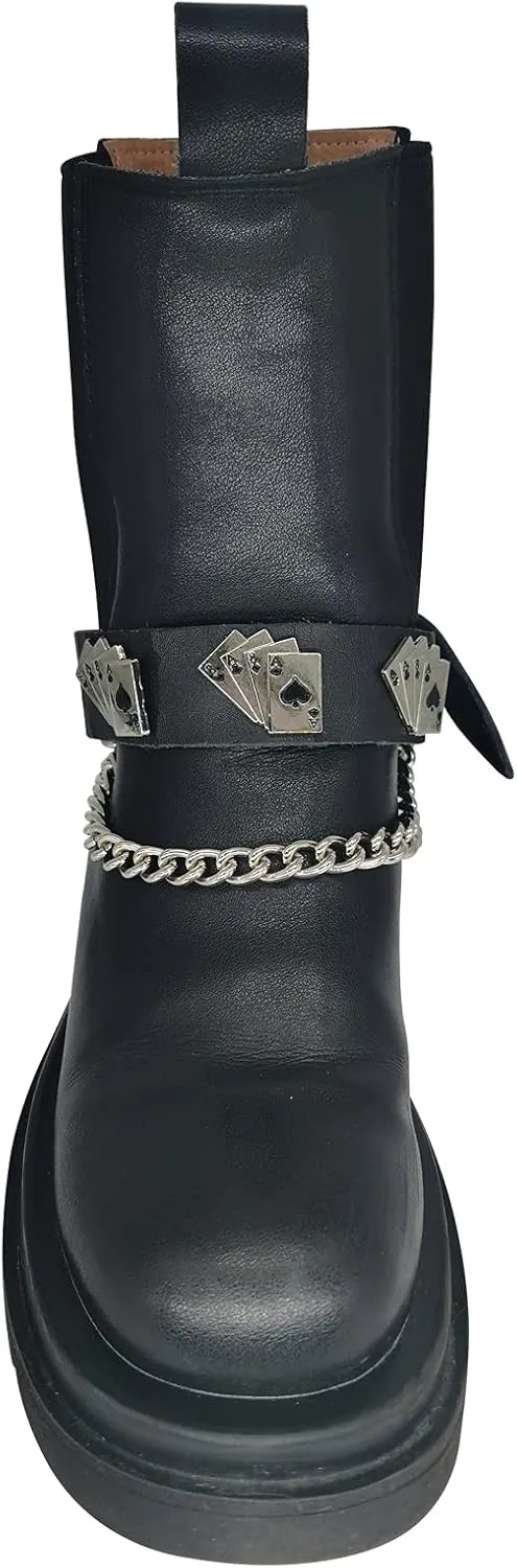 GARGOYLE BELLS Adjustable Fashion Boot Chains, Biker Boots Decoration Chains, Comes in a set of 2