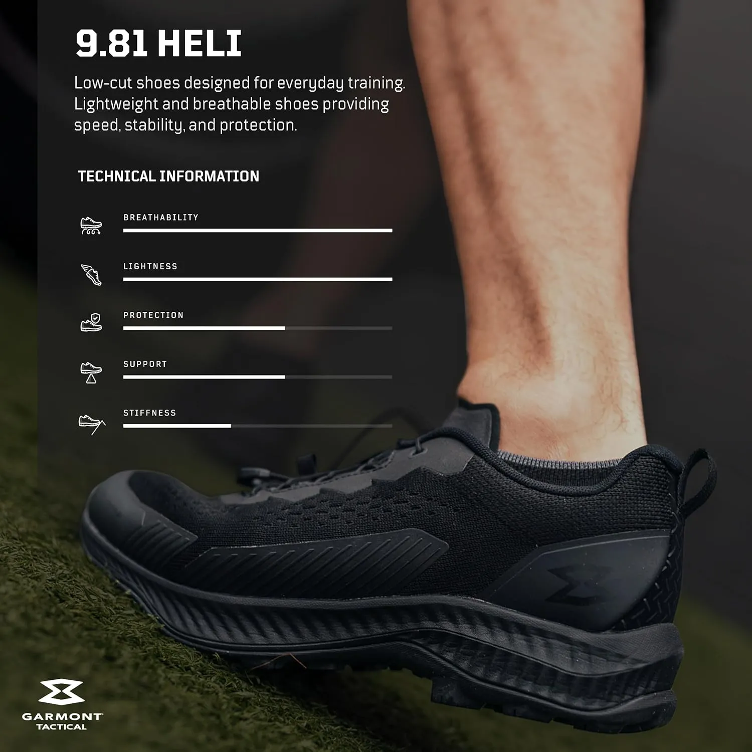 GARMONT Tactical 9.81 Heli Military and Law Enforcement Tactical Sneaker Training Shoes for Men and Women, Running, Walking, Hiking, Lightweight and Breathable