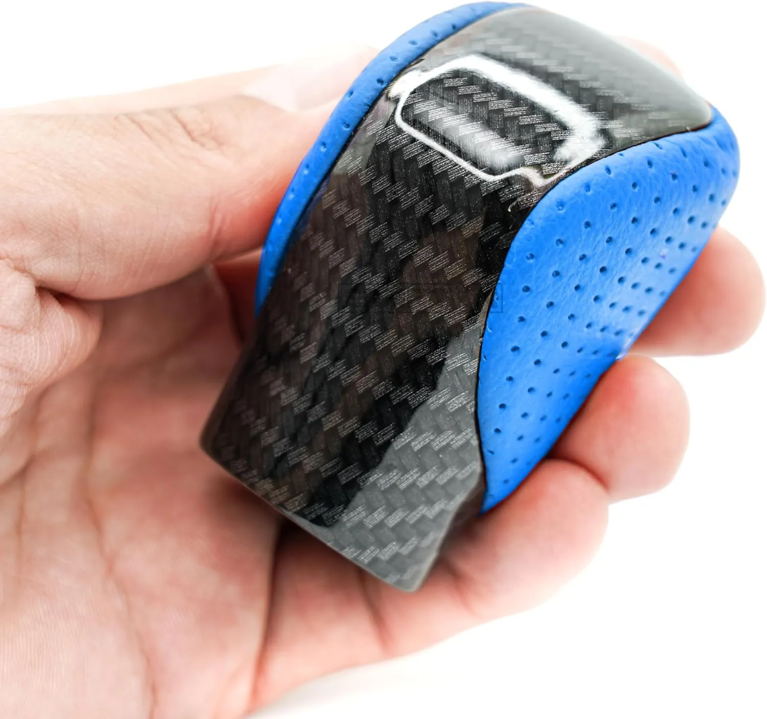 Gear Shift Knob Shifter for Lexus ES GS GX is NX RC RX 200t 300 350 3450h 450hL 350L (Blue Leather/Carbon Fiber Pattern)