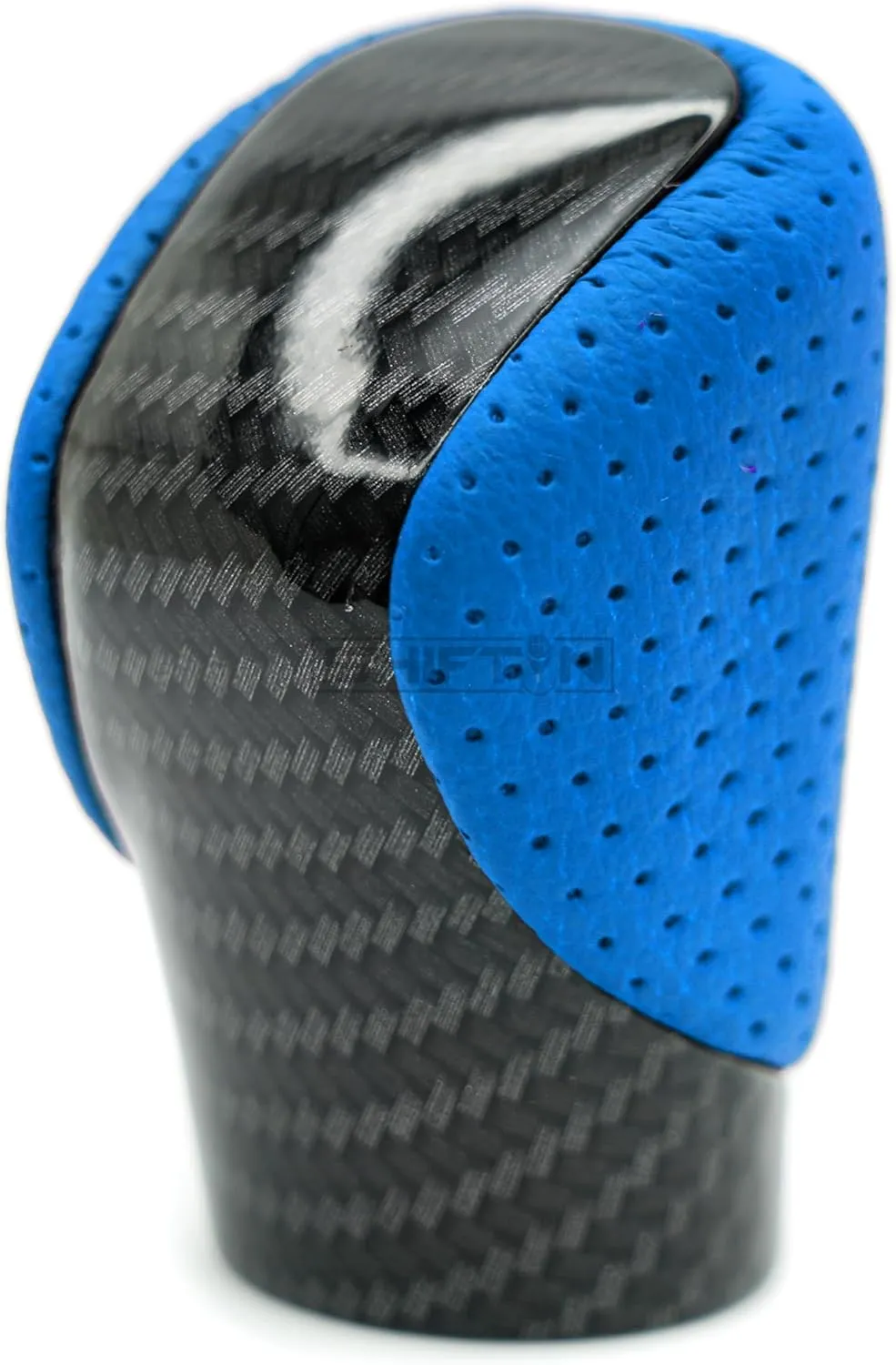 Gear Shift Knob Shifter for Lexus ES GS GX is NX RC RX 200t 300 350 3450h 450hL 350L (Blue Leather/Carbon Fiber Pattern)