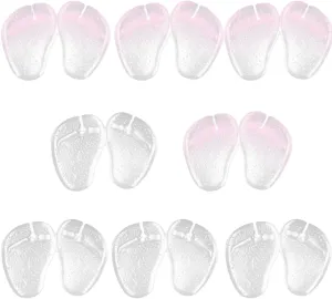 Gel Pads for Thong Sandals Toe Protectors, 8 Pairs Forefoot Cushion Inserts Flip Flop Pads Foot Pads Non Slip Shoe Cushion for Metatarsal Support and Pain Relief (Clear)