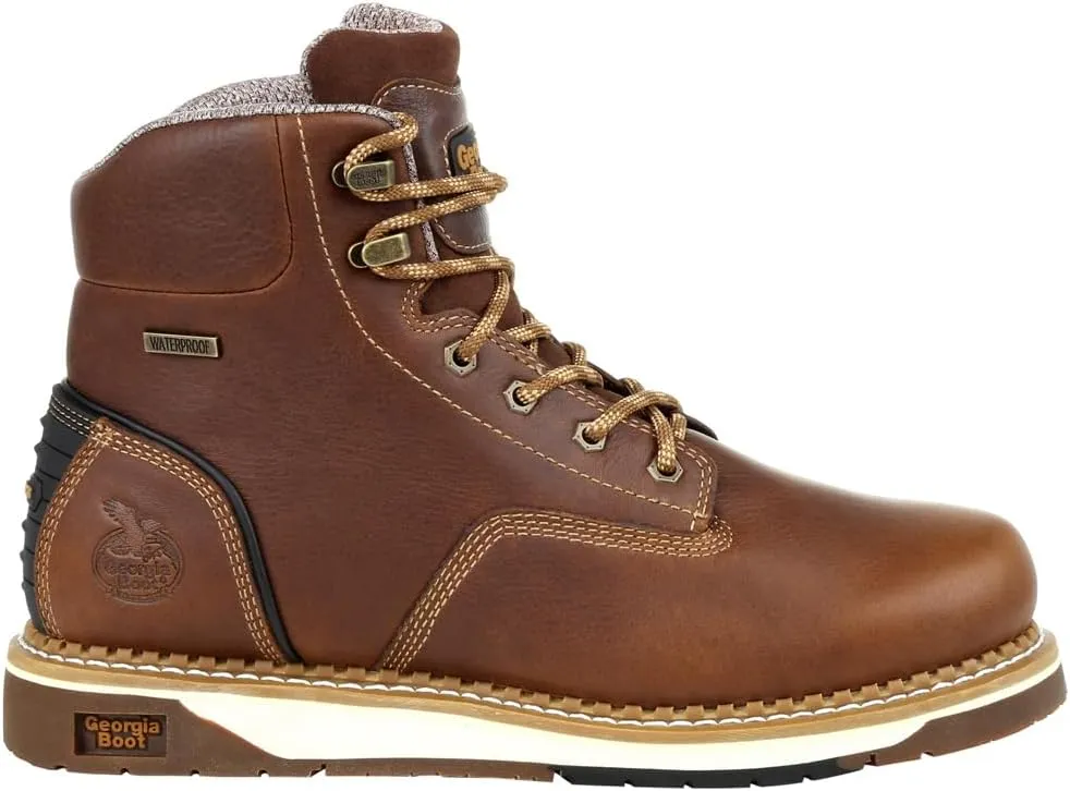 Georgia Boot Men's Brown Amp Lt Wedge Waterproof BRN 6" Work