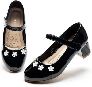 Girls Dress Shoes Low Heel Flower Girls Wedding Party Mary Jane Princess Shoes for Toddler Little Kid Big Kid