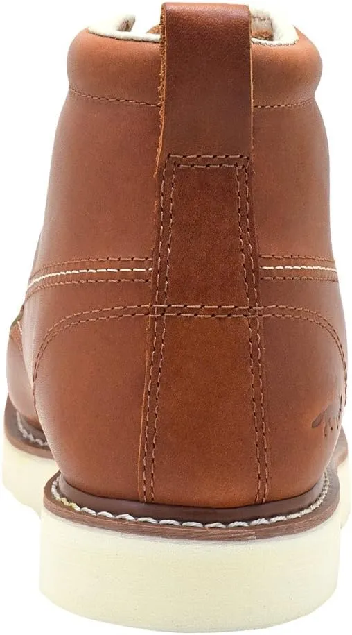 Golden Fox Work Boots Men's 6" Plain Toe Wedge Boot for Construction, Lightweight Comfortable Outsole