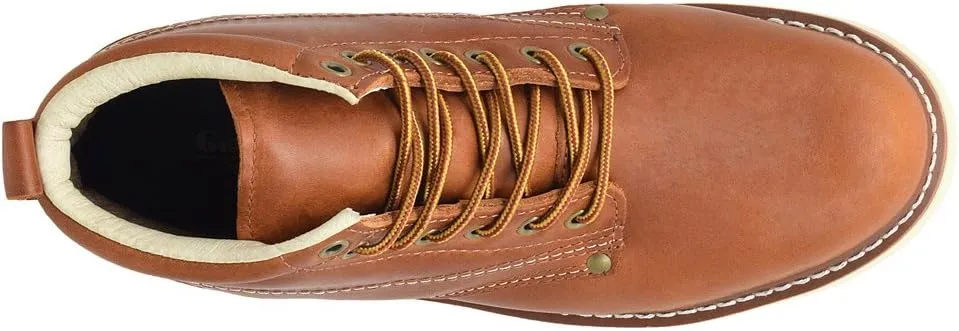Golden Fox Work Boots Men's 6" Plain Toe Wedge Boot for Construction, Lightweight Comfortable Outsole