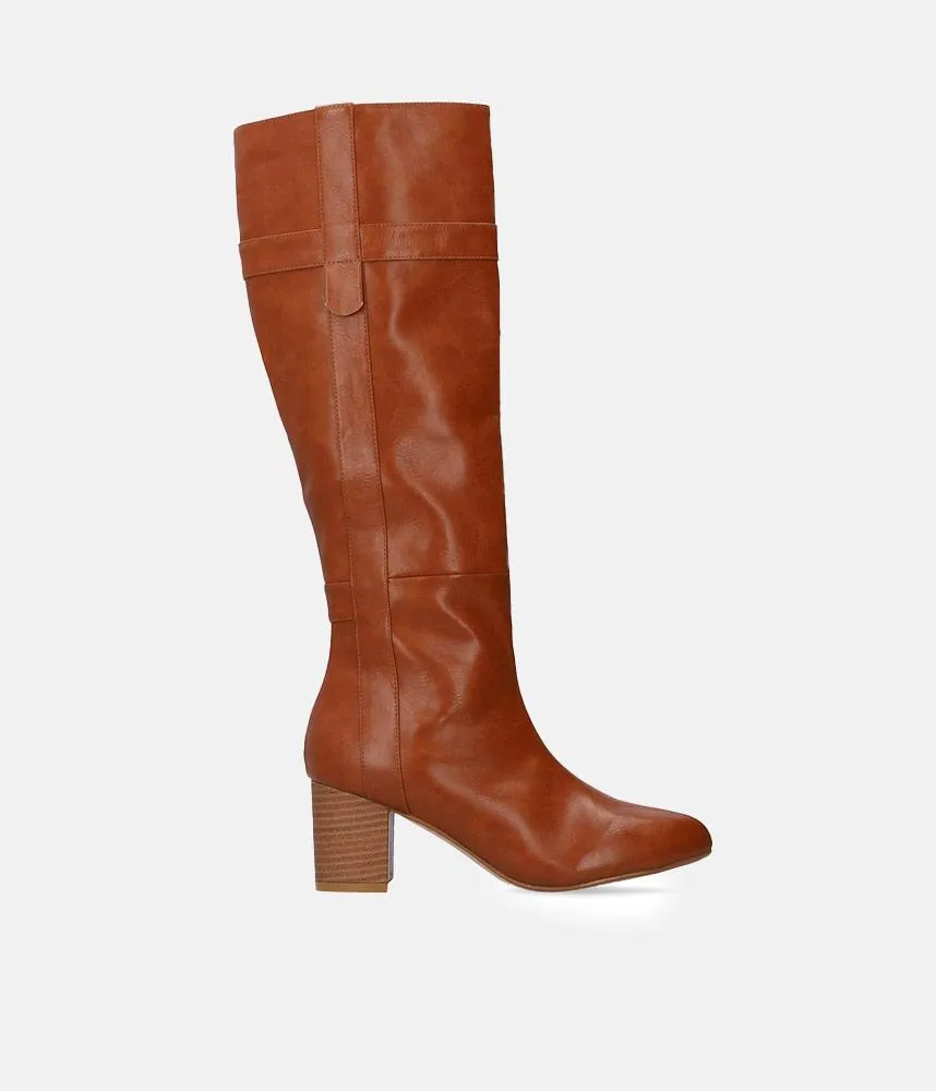 Gorgeous Brown Block Heel Long Boots