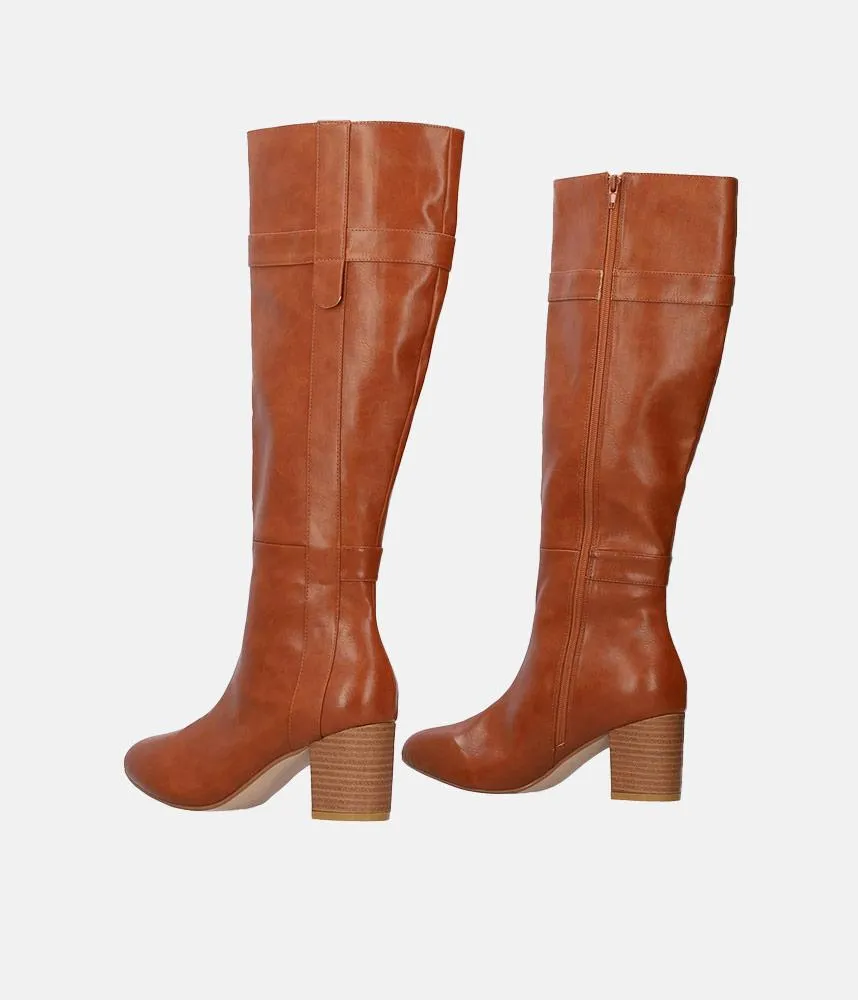 Gorgeous Brown Block Heel Long Boots