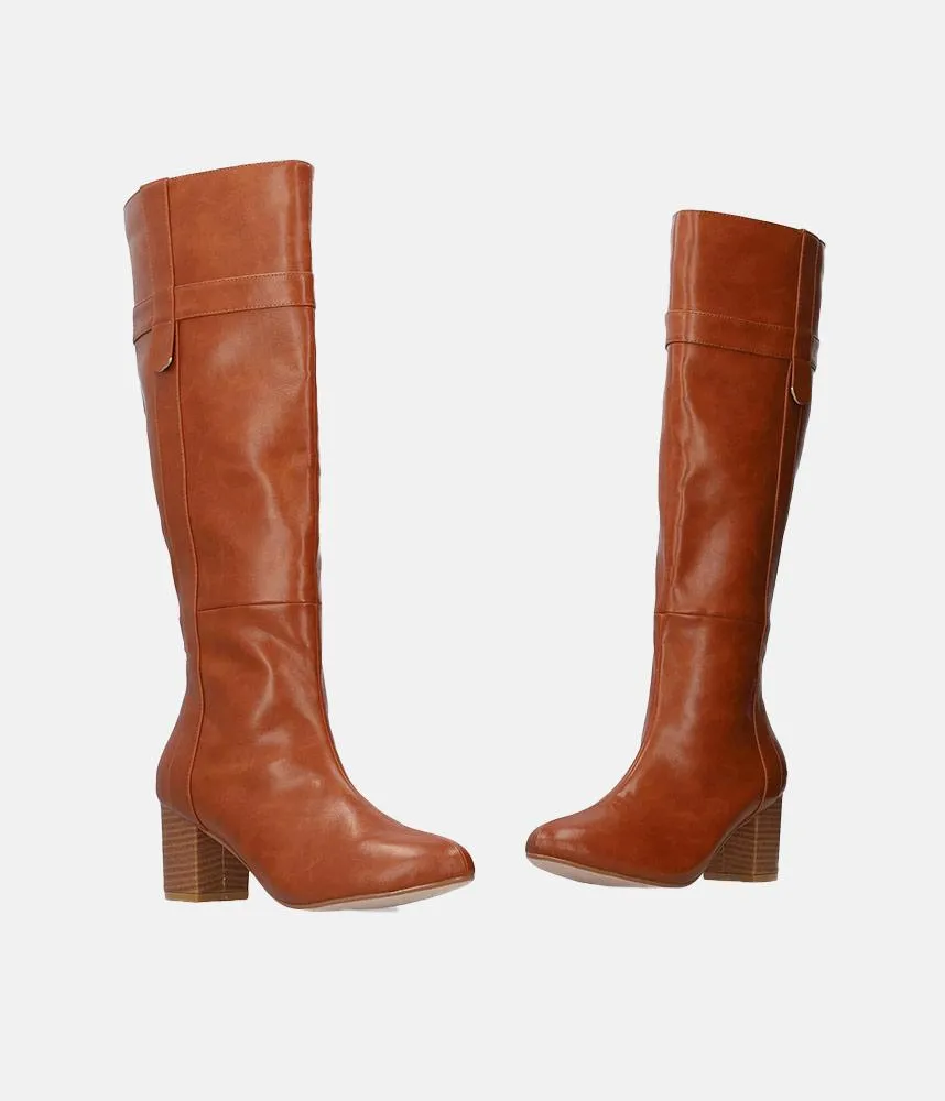 Gorgeous Brown Block Heel Long Boots