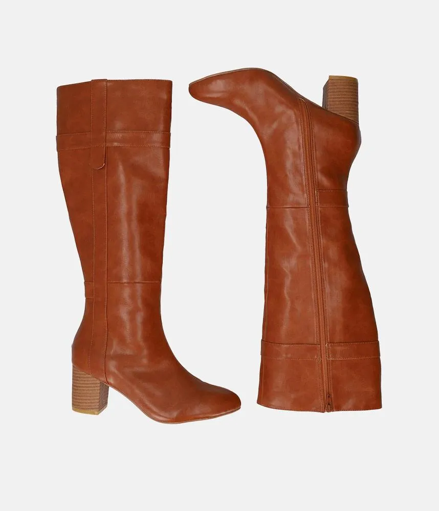 Gorgeous Brown Block Heel Long Boots