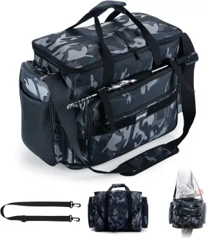Goture Fishing Tackle Bag,Soft Side 600D Water-Resistant Cross Body Sling Fishing Bag,Waist Pack Freshwater Saltwater Gear Storage,Tactical Bags Outdoor,Store 8 3700 Tackle Boxes,21.65"x15.35"x11.81"