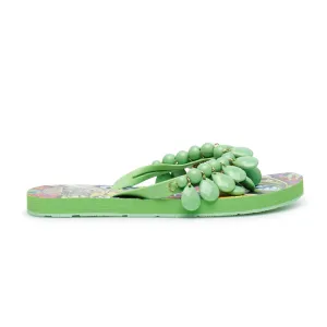 GREEN FLOWERS SLIPPERS