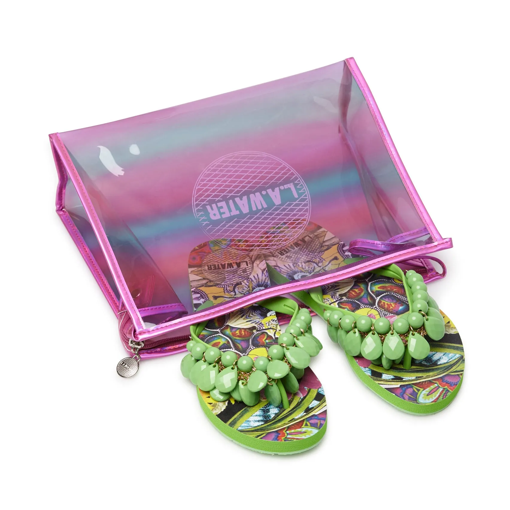 GREEN FLOWERS SLIPPERS