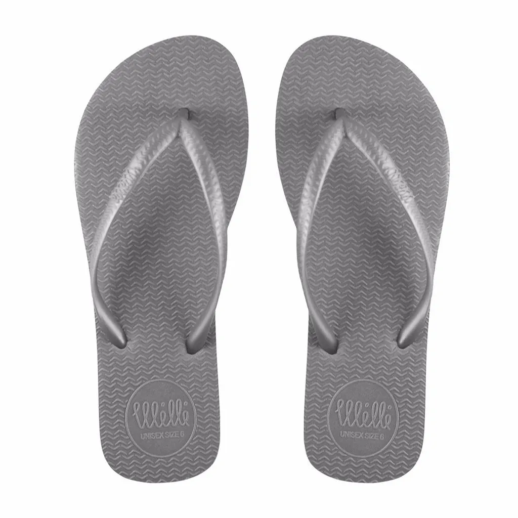 Grey Flip Flop with Metallic Grey Strap Slim Fit
