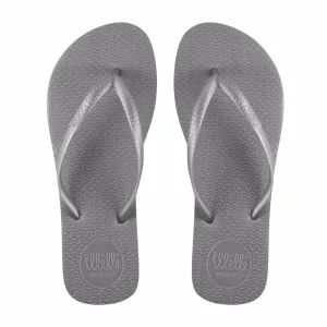 Grey Flip Flop with Metallic Grey Strap Slim Fit
