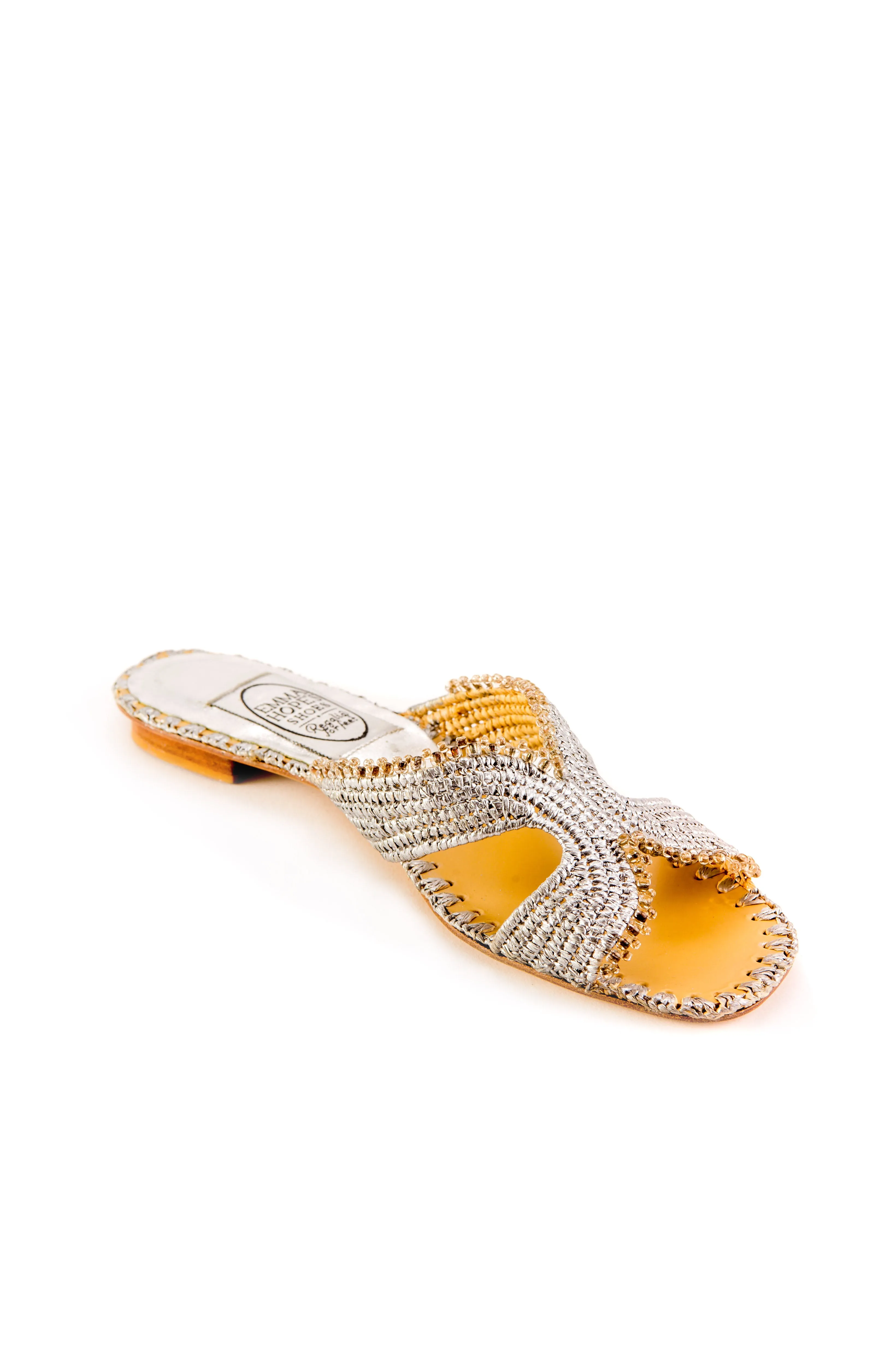 H Sandal Raffia Beaded-silver