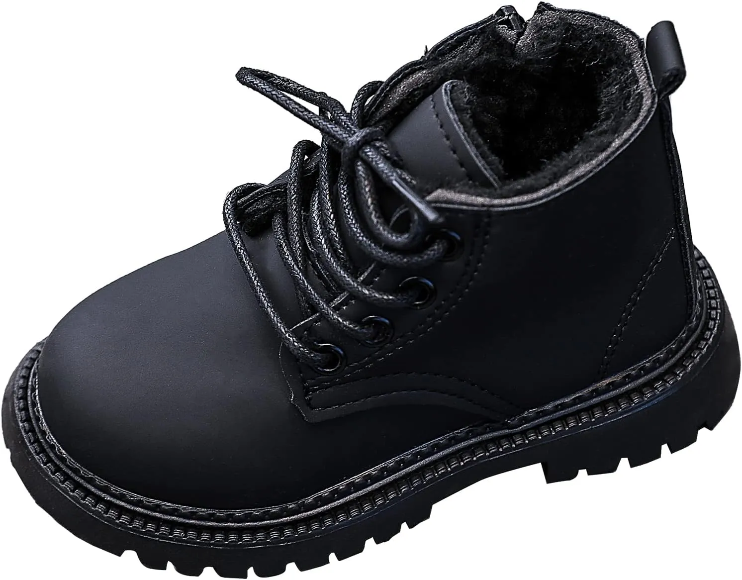 Happy Cherry Baby Work Boots Autumn Fashion Leather Lace-Up Boots Soft Flat Ankle Snow Boots
