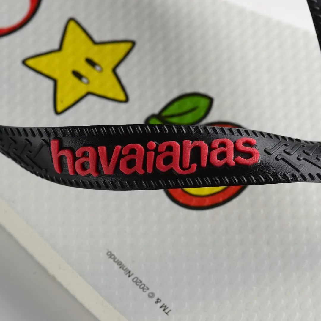 Havaianas Unisex-Child Mario Bros Sandal White/Black Flip Flop