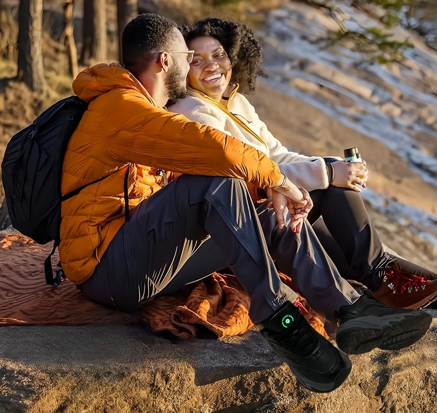 Heated Shoes for Men and Women, 2024 Edition Rechargeable Foot Wear with 3 Temperature Settings Keep Feet Warm Up to 12 Hours Foot Warmer with 4000Mah Battery Heated Sneakers Couples