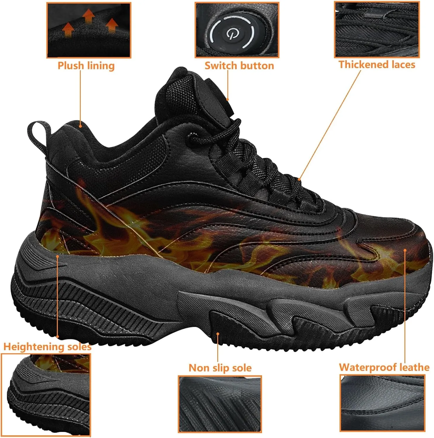 Heated Shoes for Men and Women, 2024 Edition Rechargeable Foot Wear with 3 Temperature Settings Keep Feet Warm Up to 12 Hours Foot Warmer with 4000Mah Battery Heated Sneakers Couples