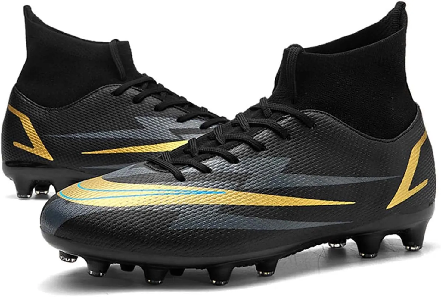 HESBITEUL Mens Athletic Outdoor Indoor Comfortable Soccer Shoes Boys Football Student Cleats Sneaker Shoes High Gripping Power