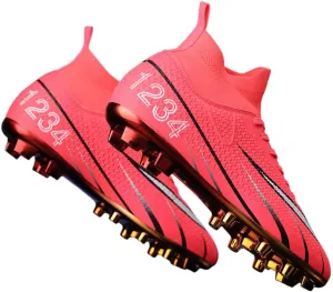 HESBITEUL Mens Athletic Outdoor Indoor Comfortable Soccer Shoes Boys Football Student Cleats Sneaker Shoes High Gripping Power