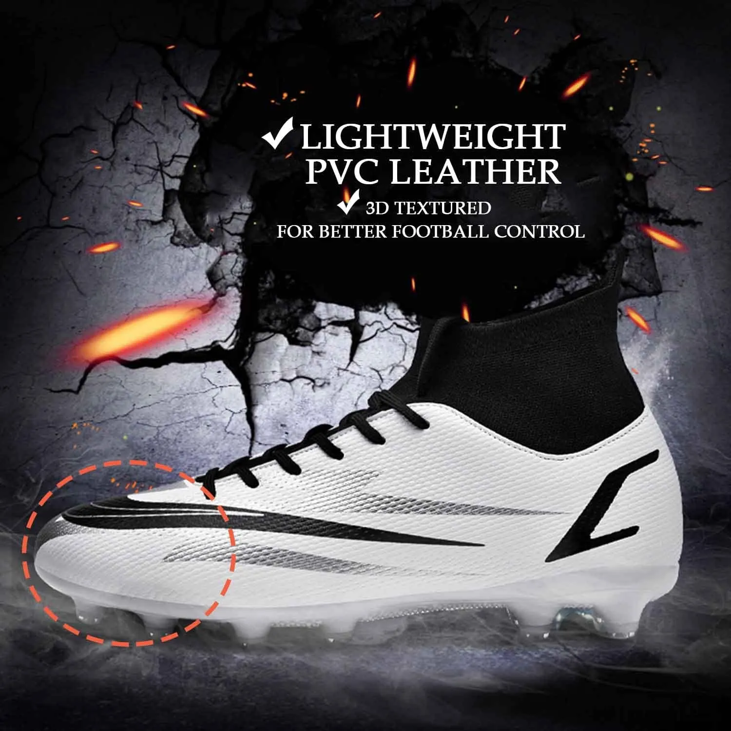 HESBITEUL Mens Athletic Outdoor Indoor Comfortable Soccer Shoes Boys Football Student Cleats Sneaker Shoes High Gripping Power
