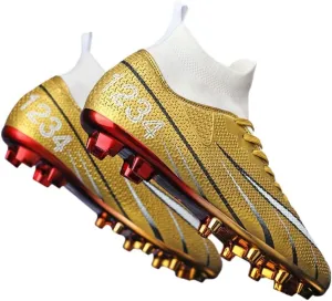 HESBITEUL Mens Athletic Outdoor Indoor Comfortable Soccer Shoes Boys Football Student Cleats Sneaker Shoes High Gripping Power